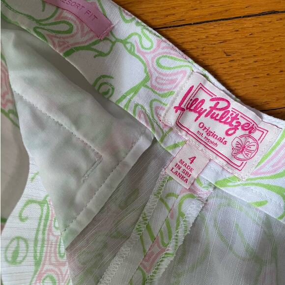 Lilly Pulitzer Originals Lilly's Pad Frog Resort Fit Capri Pants - size 4 - Picture 3 of 6